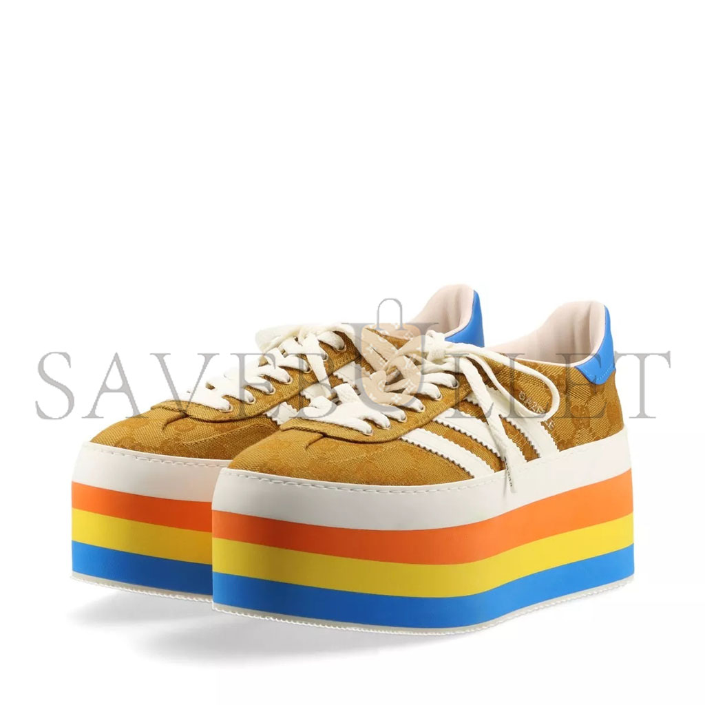 GUCCI X ADIDAS GAZELLE CANVAS & LEATHER SNEAKERS 707873